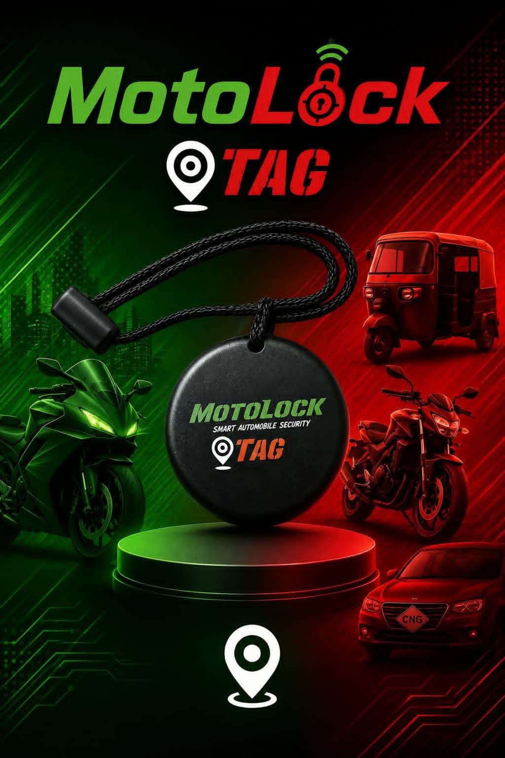 MotoLock MotoTag D11 Smart GPS Tracker